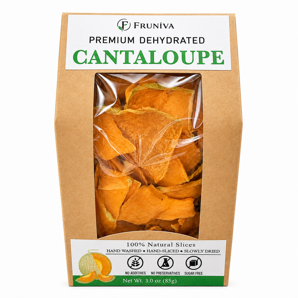 Premium Dehydrated Cantaloupe - No Sugar Added Healthy Snack