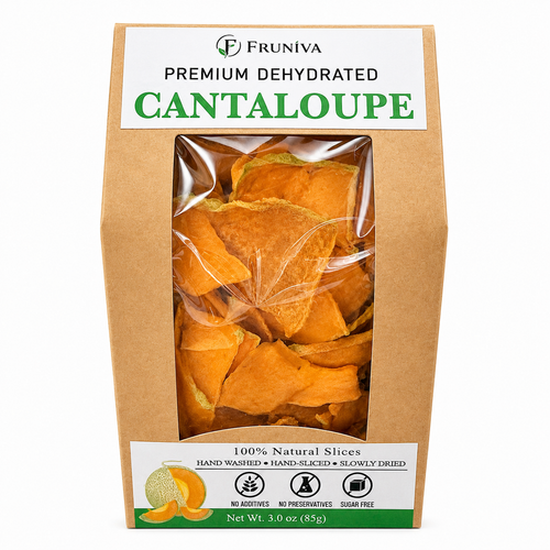 Premium Dehydrated Cantaloupe - No Sugar Added Healthy Snack