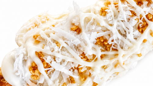 Golden Coconut Caramel Crunch Gourmet Pretzel | Premium White Chocolate Pretzel | Handcrafted Gourmet Dessert | Fruniva