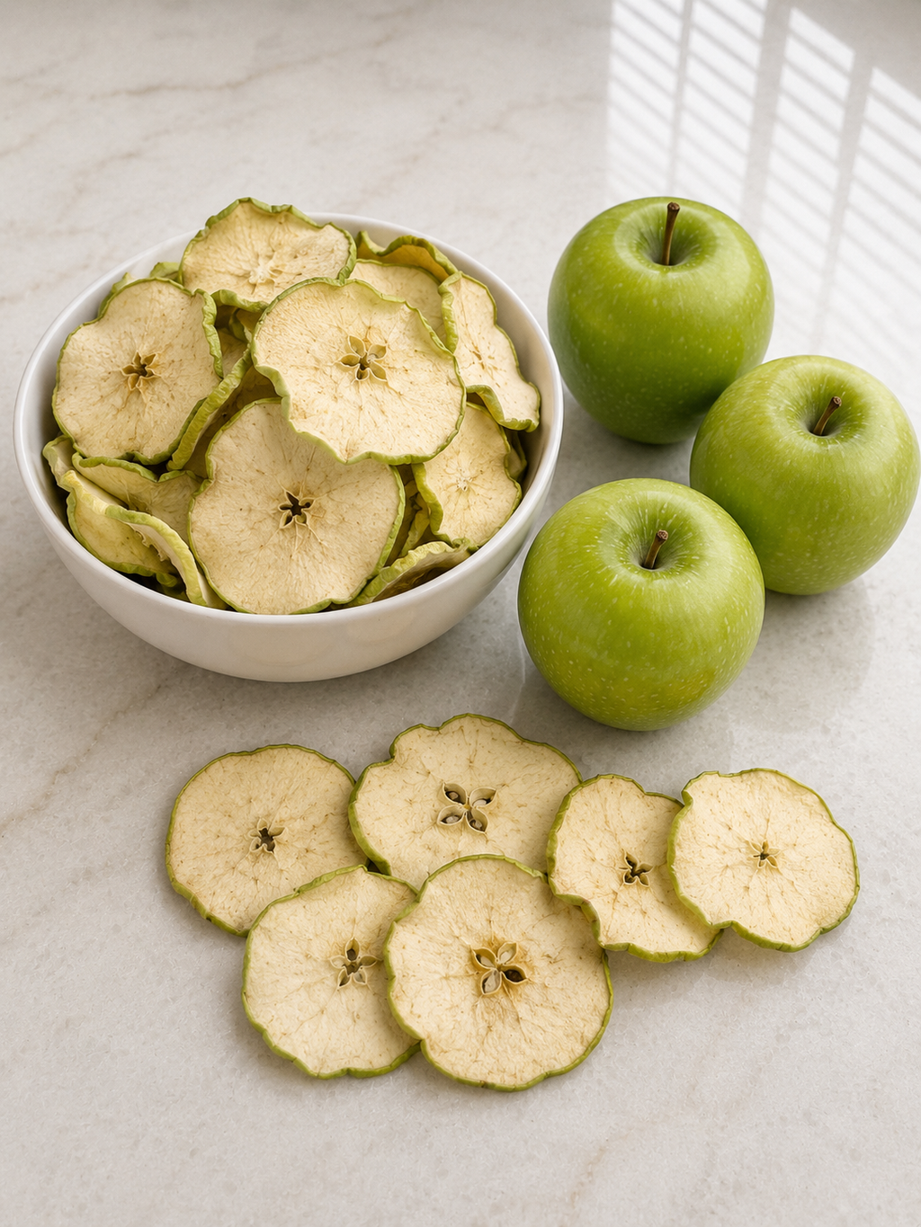 Premium Dehydrated Green Apple - No Sugar Added Healthy Snack