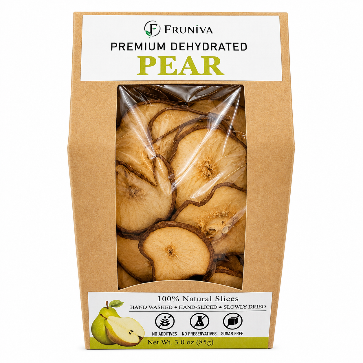 Premium Dehydrated Pear - No Sugar Added Healthy Snack