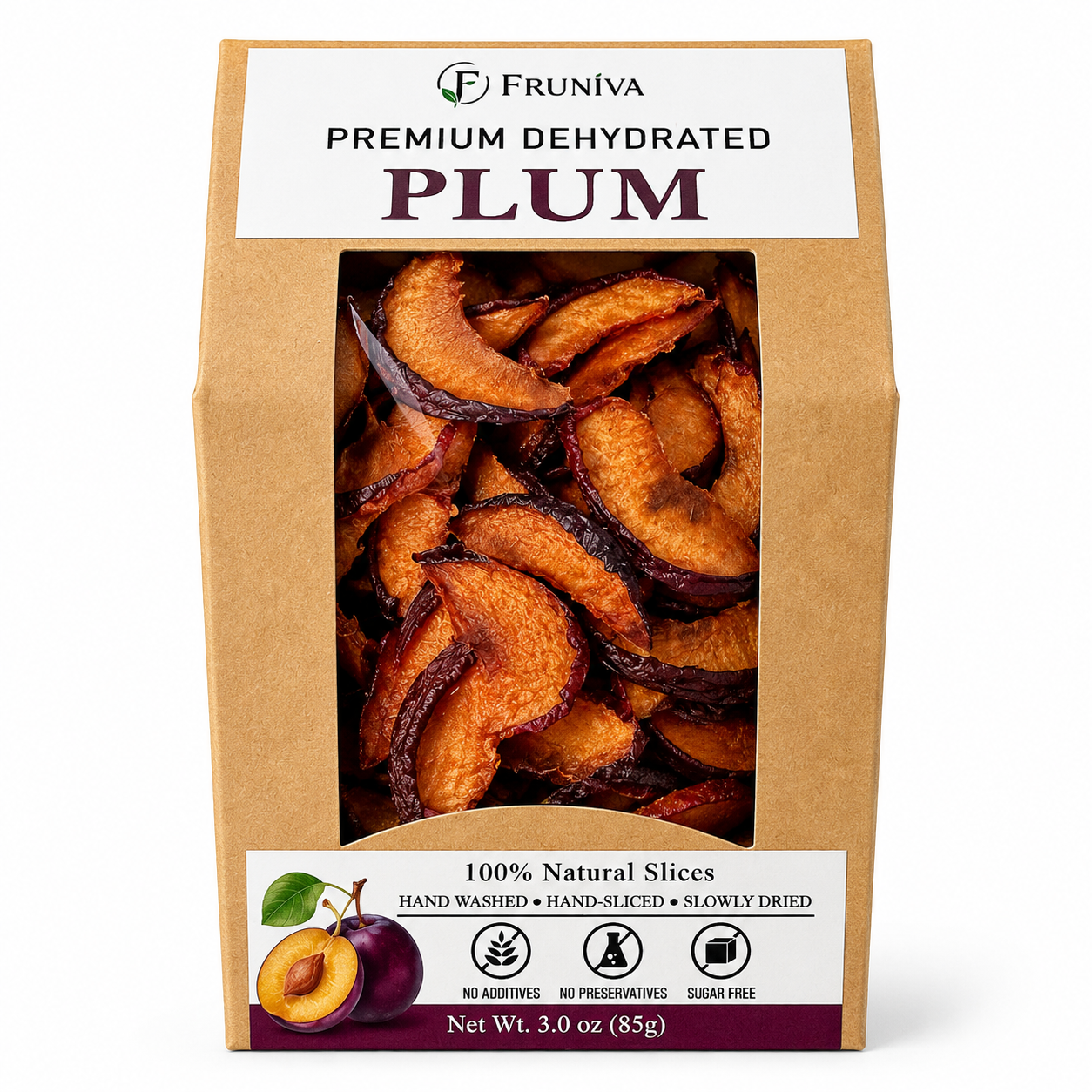 Premium Dehydrated Plum - No Sugar Added Healthy Snack